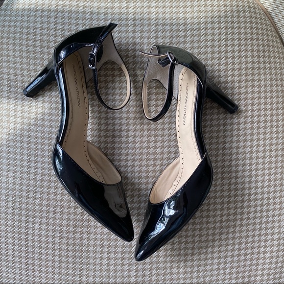 Adrienne Vittadini shoe, ankle strap, black patent leather SIZE 7-1/2 - Picture 3 of 10